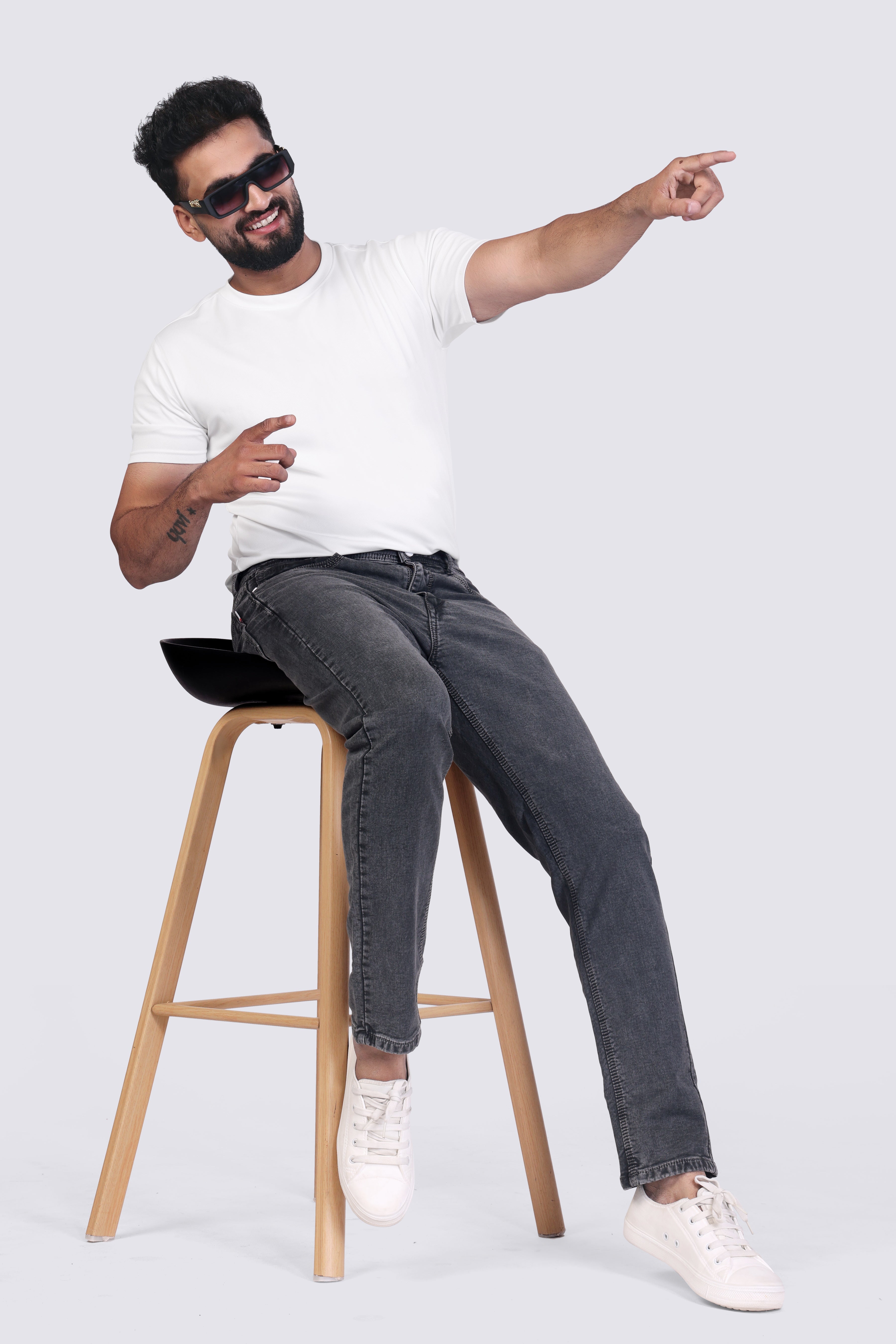 Men's Charcoal Straight Fit denim Sulpher Jeans