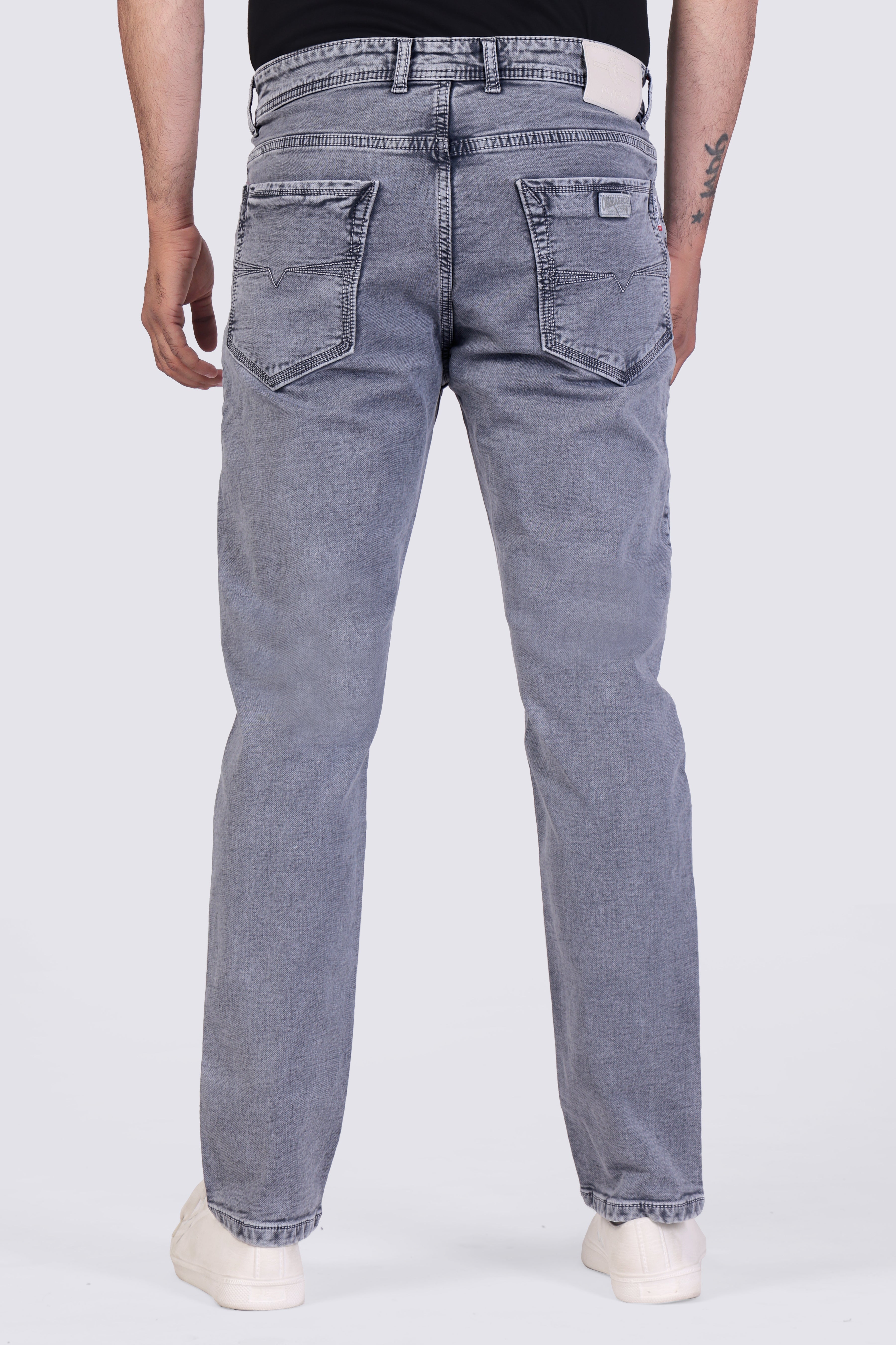 Men's Light Grey Sulpher Straight Fit Demin Jeans